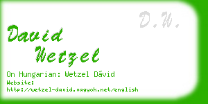 david wetzel business card