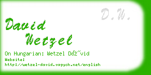 david wetzel business card